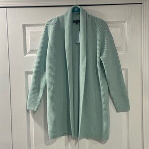 Ann Taylor Light Green Open Cardigan